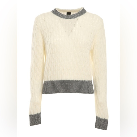 Pinko Asciutto 1 Mohair Alpaca Cable Knit Sweater L - Picture 1 of 14